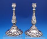 Chantilly by Gorham Sterling Silver Candlestick Pair #A4326 9" x 5 1/4" (#8053)