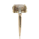 14k Gold Ring with Sierra Nevada 4.2ct Genuine Natural Gold Vein Quartz (#J6991)