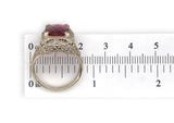 14k White Gold 4 Carat Genuine Natural Rubellite Filigree Ring 7.25 (#J7553)