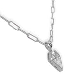 14k White Gold Necklace with Custom Cut 1/2 ct Genuine Diamond Pendant (#J7609)