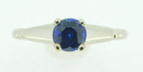 Platinum .63ct Blue Genuine Natural Sapphire Solitaire Ring Size 4.5 (#J4215)