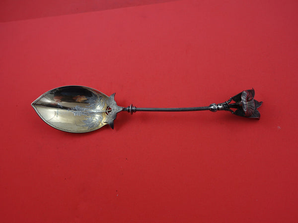 Morning Glory by Gorham Sterling Silver Berry Spoon GW BC 3-D Art Silver 9 1/2"