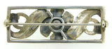 Sterling Arts and Crafts Handwrought Genuine Natural Moonstone Flower Pin #J4546