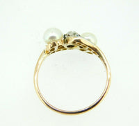 18k Yellow Gold Victorian Pearl and Diamond Ring (#J4487)