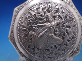 Middle Eastern .900 Sterling Silver Compact Chased Figural Scrollwork (#6703)