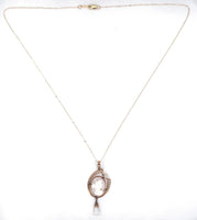 10k Yellow Gold Angel Skin Shell Cameo and Diamond Pendant Jewelry (#J6062)