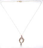 10k Yellow Gold Angel Skin Shell Cameo and Diamond Pendant Jewelry (#J6062)