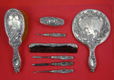 Dresden by Whiting Sterling Silver Vanity Dresser Set 8pc w/Monogram (#8607)