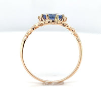 10k Rose Gold Victorian Sapphire and Seed Pearl Ring Size 8 Jewelry (#J6559)