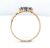 10k Rose Gold Victorian Sapphire and Seed Pearl Ring Size 8 Jewelry (#J6559)