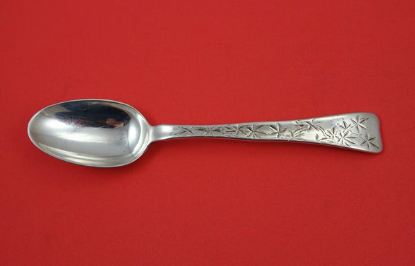 Lap Over Edge Acid Etched By Tiffany Sterling Place Soup Spoon w/ flowers 7"