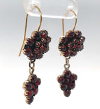 Genuine Natural Bohemian Garnet Drop Dangle Earrings with New 14k Wires (#J6481)