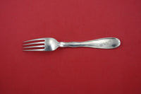Lap Over Edge Acid Etched By Tiffany Sterling Dinner Fork peony flower & bud 8"
