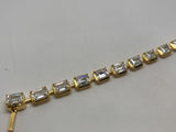 Anna Zuckerman Luxury Diamond-Coated CZ Link Tennis Bracelet 925 Silver New