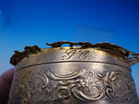 English Sterling Silver Box Vermeil Pierced Lid Horse and Carriage (#4622)