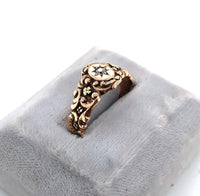 10k Yellow Gold Victorian Men's Wedding Band Ring w/ Diamond Size 10.75 (#J6285)