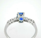 Platinum 1.05ct Blue Genuine Natural Sapphire and Diamond Ring (#J5052)