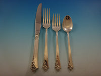 Damask Rose by Oneida Sterling Silver Flatware Set For 12 Service 52 Pieces