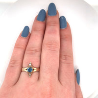 10k Yellow Gold .48ct Fine Genuine Natural Aquamarine Ring (#J5563)