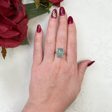 10k Yellow Gold 6.95 Carat Genuine Natural Aquaprase Ring Size 8.75 (#J7213)