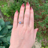 14k Yellow Gold 1.06 Carat Genuine Natural Ceylon Blue Sapphire Ring (#J7317)