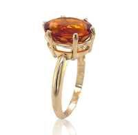 14k Yellow Gold 4 Carat Vibrant Orange Genuine Natural Citrine Ring (#J6797)