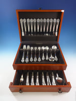 Greta by O. Mogensen Danish Sterling Silver Flatware Set Service 74 Pieces