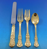 English King Gold by Tiffany & Co Sterling Silver Flatware Set 12 Service 255 pc