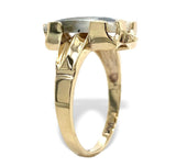 10k Gold Ring with 3.01ct Genuine Natural Gold Vein Quartz Size 6.5 (#J7210)