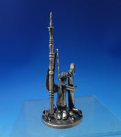 German Sterling Silver Paperweight with 3-D Angel Harp Handmade 6.8 ozt. (#5553)