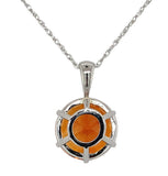 Platinum 6.43 Carat Round Irai Vibrant Orange Genuine Citrine Pendant (#J7385)