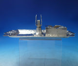 Japanese Sterling Silver Smoking Set 3pc with Applied Flowers Leaves (#6071)