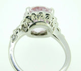 14k Gold Oval 6.95ct Genuine Natural Kunzite Ring with Diamond Halo (#J4453)
