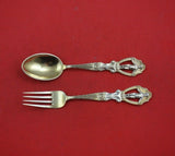 Christmas by A. Michelsen Sterling Silver Fork and Spoon Set 2pc 1911 Vermeil