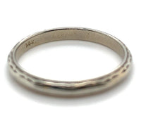 14k White Gold Wedding Band Scalloped and Beaded Size 6.5 Jewelry (#J5987)