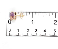 14k Yellow Gold Genuine Natural Ametrine Cushion Cut Stud Earrings (#J7291)