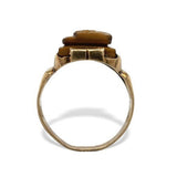 10k Yellow Gold Men's Genuine Natural Tiger's Eye Quartz Cameo Ring (#7061)