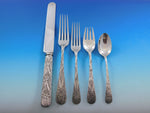 Antique Custom Engraved by Tiffany Sterling Silver Flatware Set Service 62 pcs