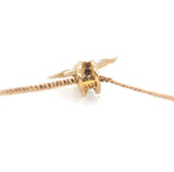 10k Yellow Gold Lavaliere with Freshwater Pearl and Paste Stone (#J6058)