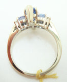 10k Gold Marquise 1.68ct Genuine Natural Tanzanite Ring with Diamonds (#J2643)