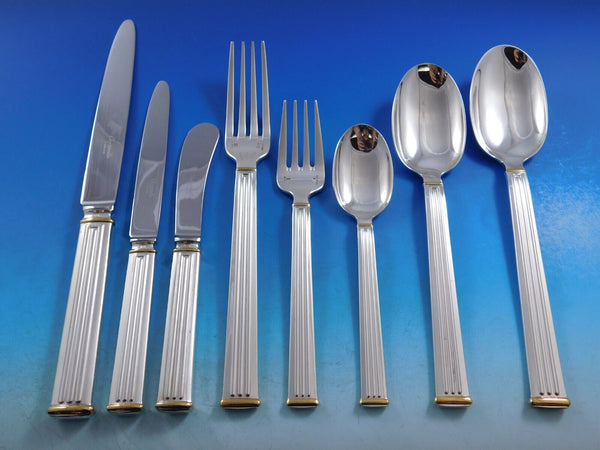 Triade Gold by Christofle France Silverplated Flatware Set Service 66 pcs Dinner