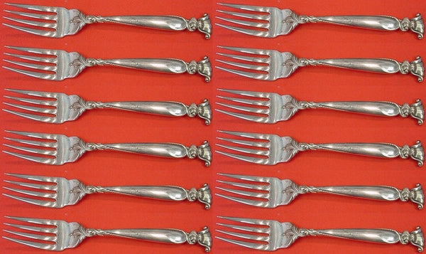 Romance of the Sea by Wallace Sterling Silver Salad Fork Set 12 pcs 6 1/2"