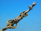 European Sterling Silver Preserve Spoon Heavy Cast Figural Vermeil 8 1/8"