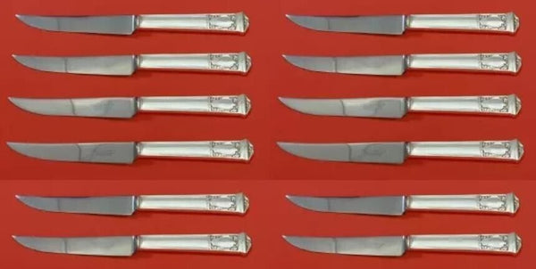 San Lorenzo by Tiffany Sterling Silver Steak Knife Custom Set 12 pc Serr 8 1/2"