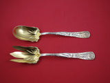 Vine by Tiffany Sterling Silver Salad Set GW 10" Peapod Motif IN TIFFANY BOOK