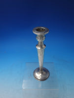 Arts & Crafts Hand Hammered 900 Silver Candlestick 7 1/2" Monogram R (#6141)