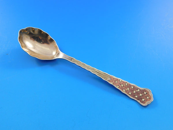 Lap Over Edge Mixed Metals Tiffany & Co Sterling Silver Demitasse Spoon GW 4 3/8