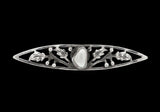 Sterling Freshwater Pearl Leaf and Berry Pin Handwrought Pierced Jewelry #J7048