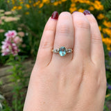 14k Yellow Gold 1.31 Carat Genuine Natural Aquamarine and Diamond Ring (#J6930)