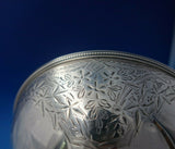 H.A. English Sterling Silver Sweet Meat Dish Bright-Cut w/Ivy Cobalt Liner #5524